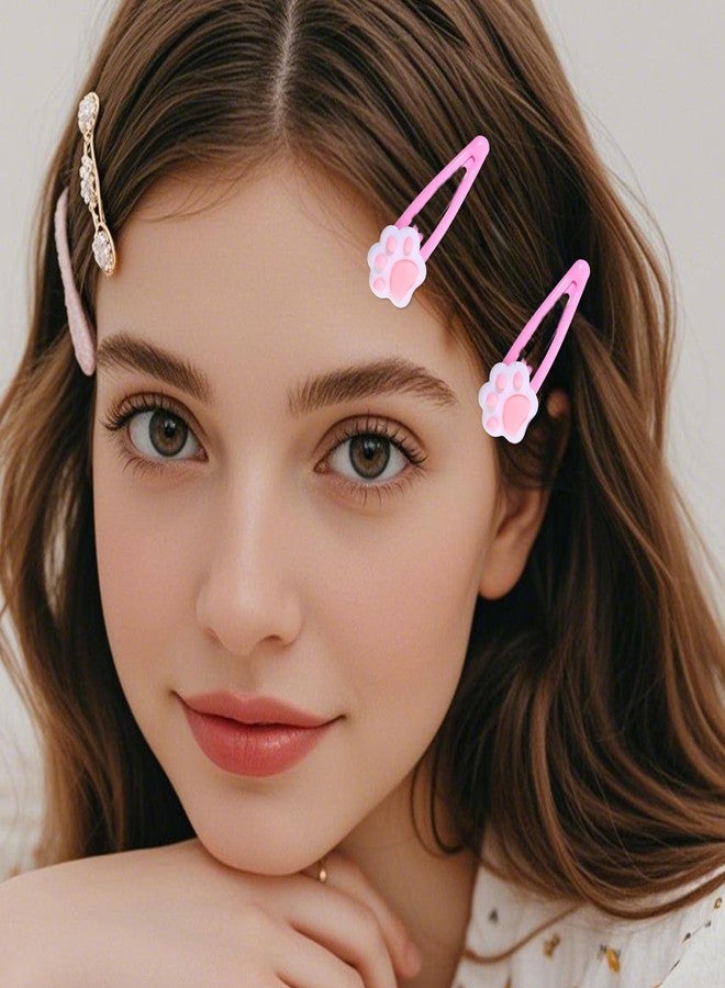 Aeaocvo 6PCS kawaii Hair Clips Pink Cat Hair Clips for Hair Decor Y2k Cat Hair Pins Suitable for Girls, Cartoon Cat Metal Hairpins for Kids, Girls Kawaii Hair Accessories - Image 5
